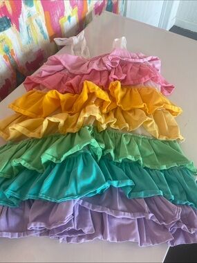 Lola & the Boys Multcolor Tiered Cotton Ruffle Dress. Size 10. Great condition.
